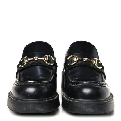 Gucci Calfskin Horsebit Womens Lug Sole Loafers 37 Black 3 of 9
