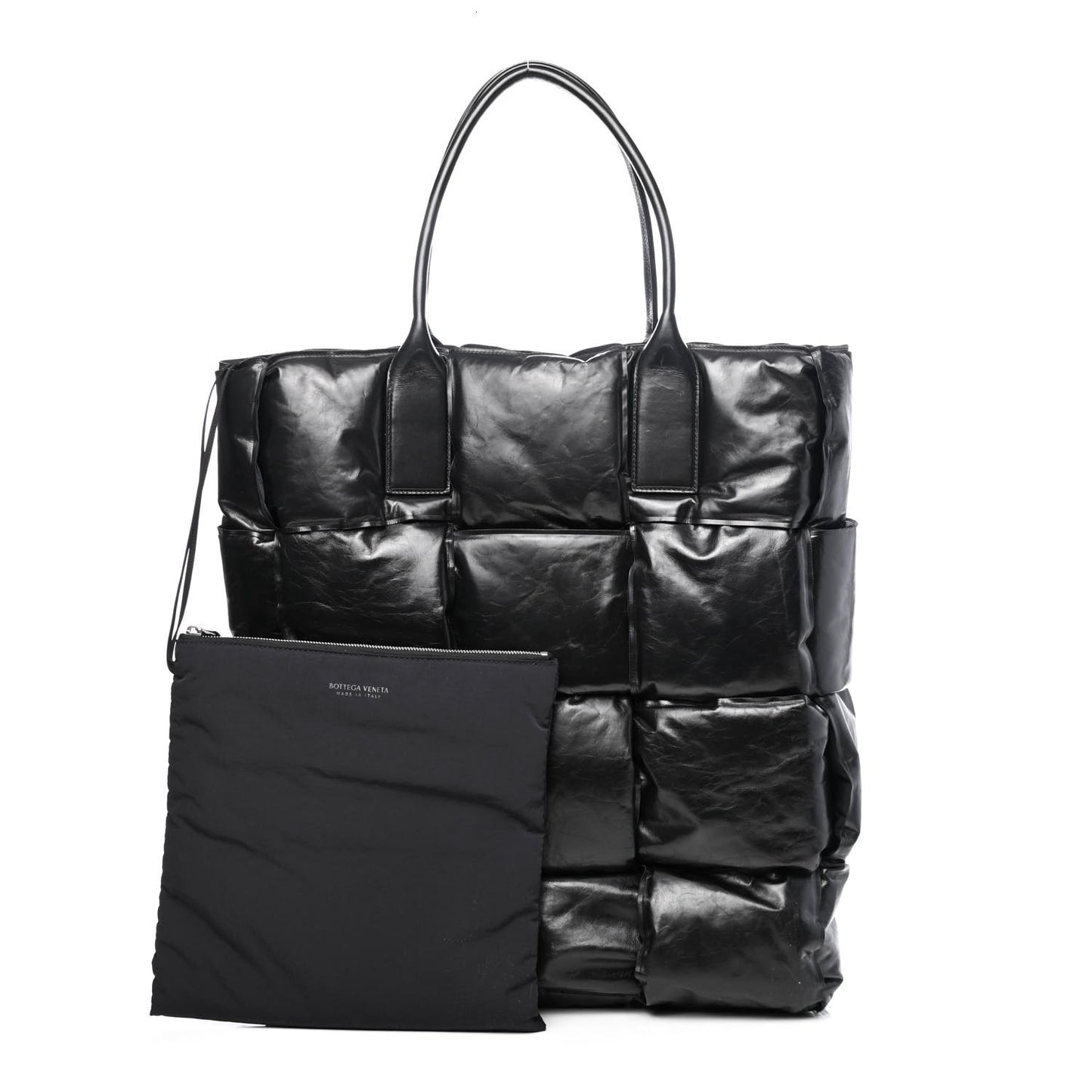 Calfskin Maxi Intrecciato BV Squash Tote Black