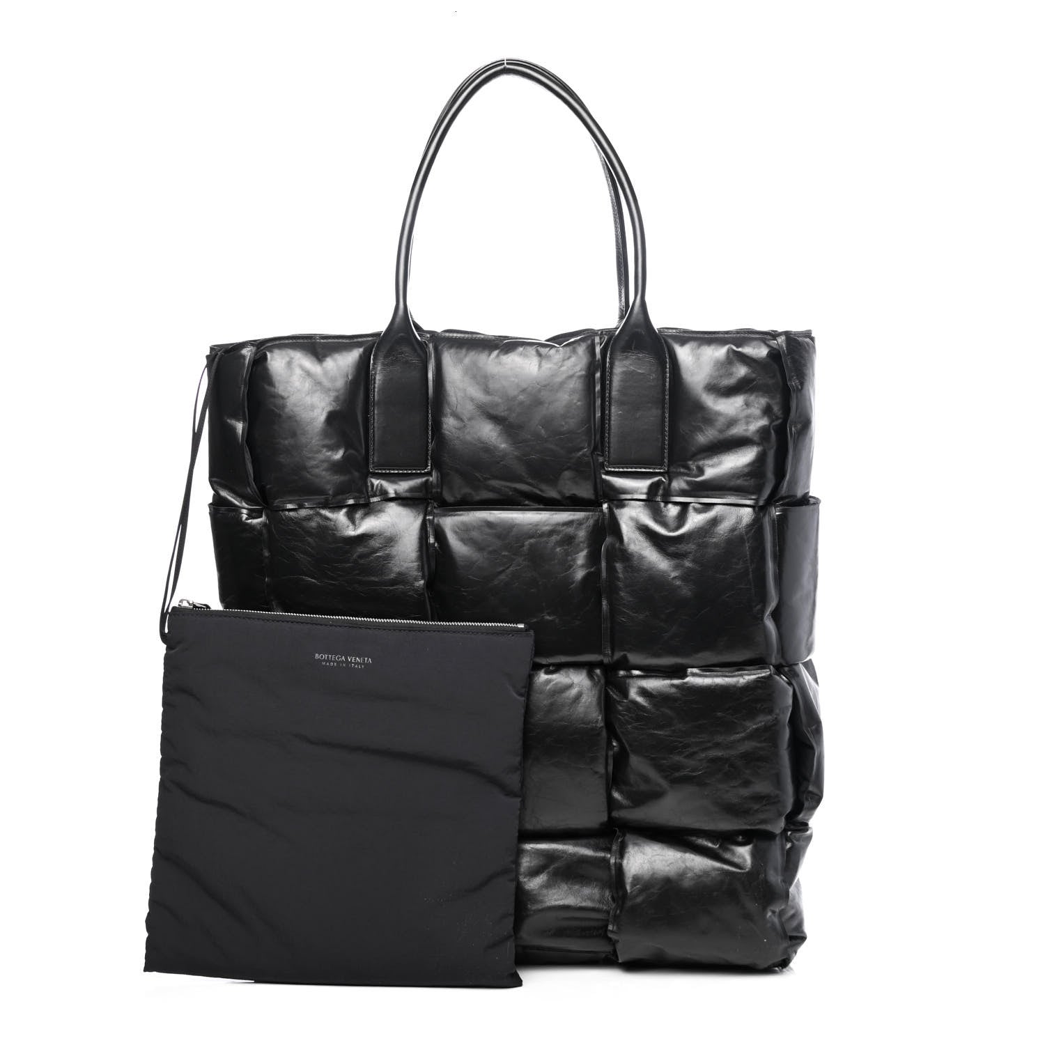 Bottega Veneta Calfskin Maxi Intrecciato BV Squash Tote Black 1 of 4