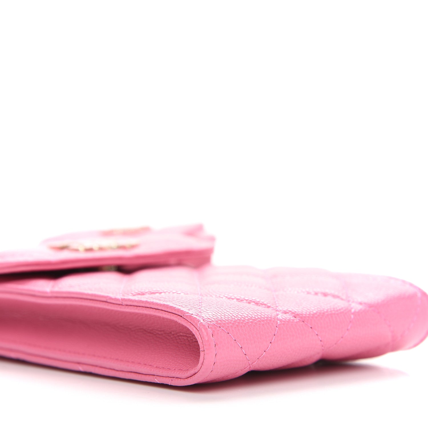Chanel Caviar Quilted Crystal CC Airpods Pro and Phone Case With Chain Pink 8 of 9