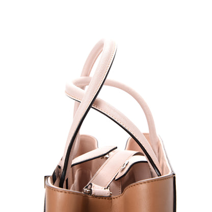Fendi Vitello Elite Colorblock Regular 2Jours Tote Rosa Plaster Orzo Papavero 14 of 14