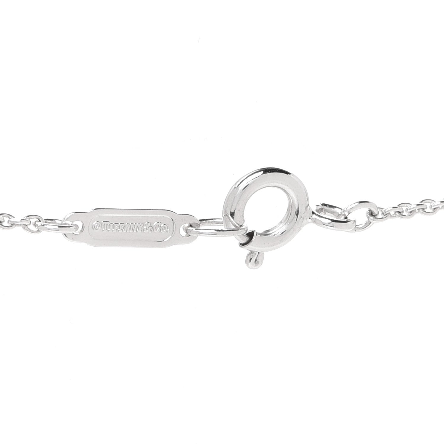 Tiffany 18K White Rose Gold Diamond 1837 Triple Interlocking Circles Pendant Necklace 5 of 6