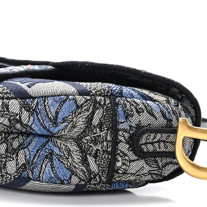Christian Dior Canvas Embroidered Jardin Magique Saddle Bag Denim Multicolor 9 of 9