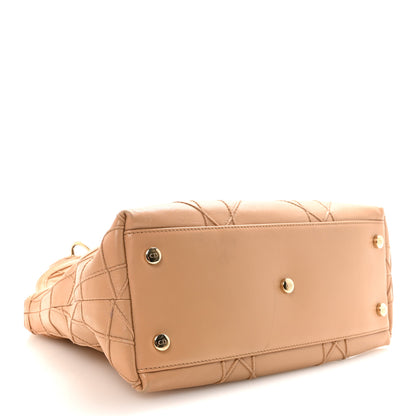Christian Dior Lambskin Cannage Medium Granville Tote Beige 4 of 9