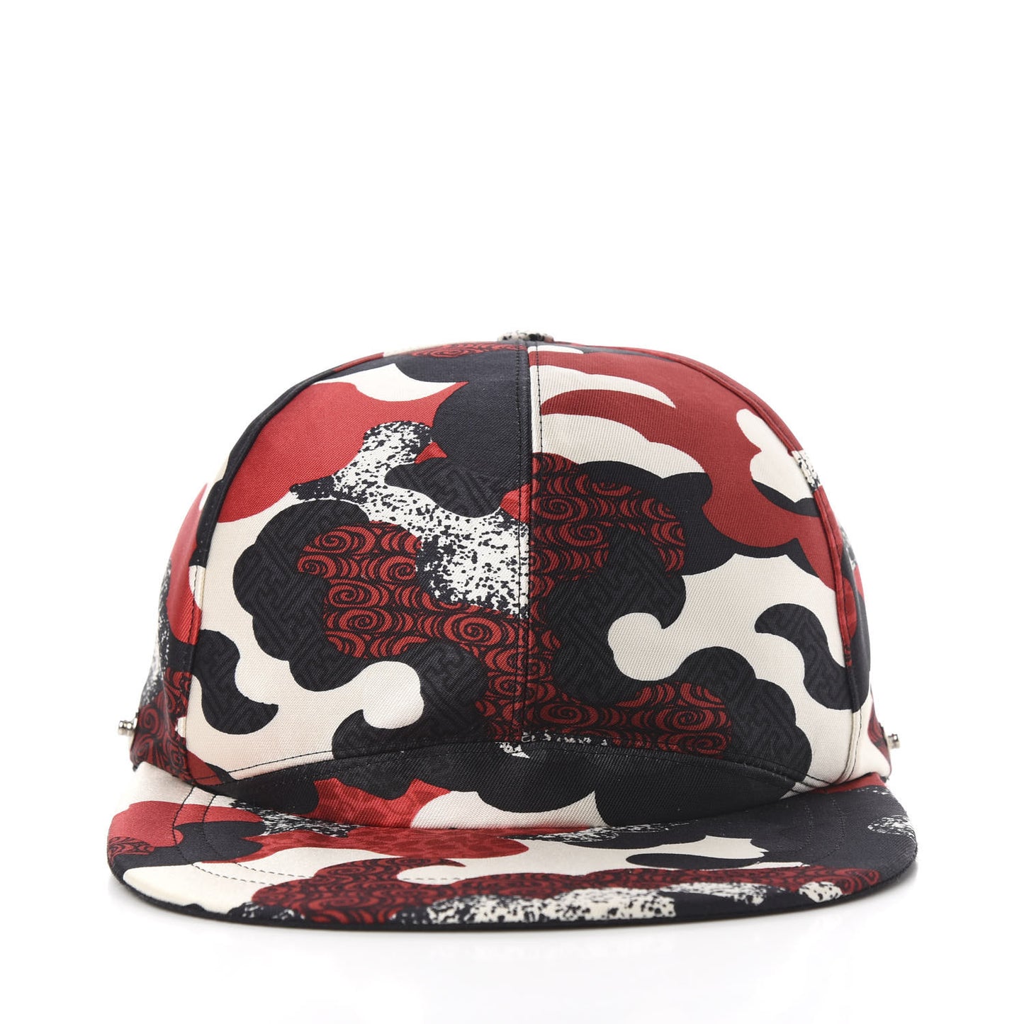 Canvas Patchwork Waves Removable Mask Baseball Hat Black Red White