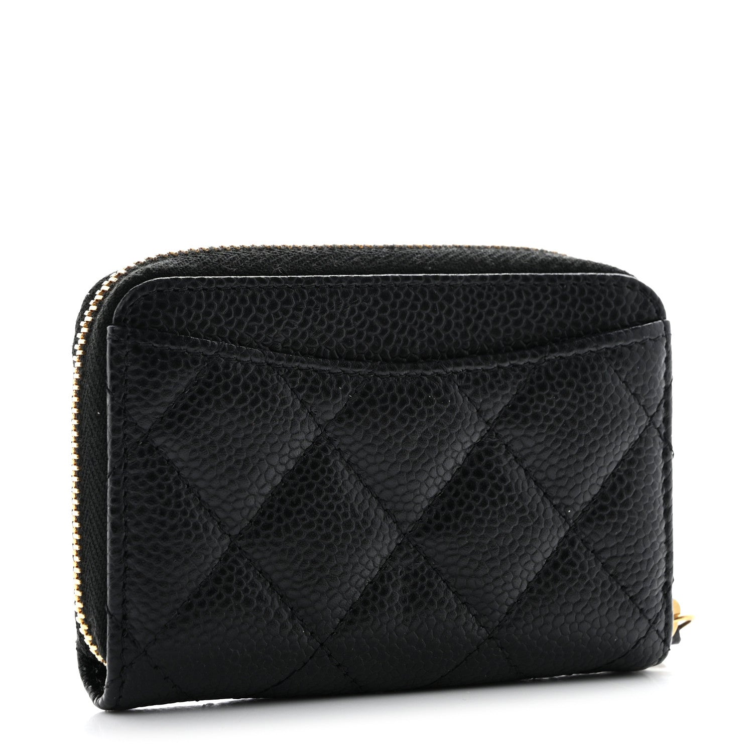 Chanel Caviar Quilted Zip Coin Purse Black 3 of 8