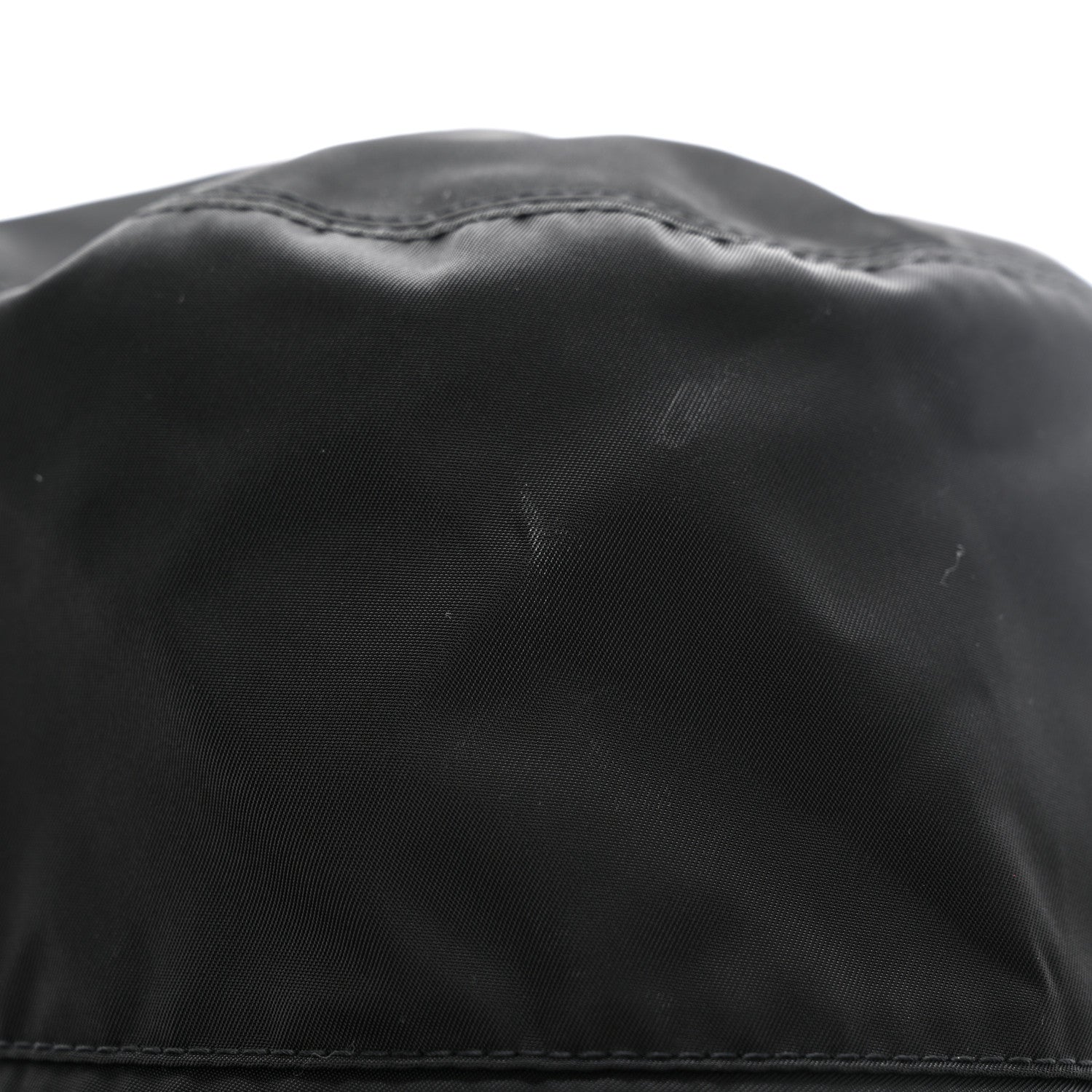 Prada Re-Nylon Metal Triangle Logo Womens Bucket Hat M Black 9 of 10