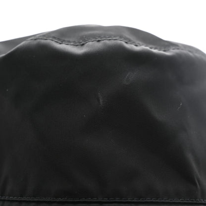 Prada Re-Nylon Metal Triangle Logo Womens Bucket Hat M Black 9 of 10