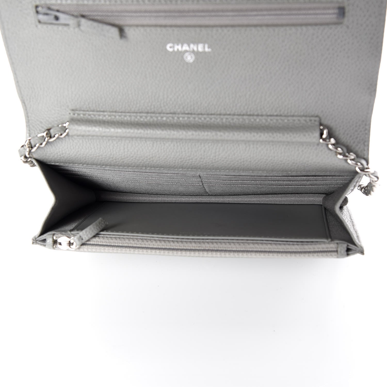 Chanel Caviar Quilted Wallet on Chain WOC Grey 7 of 9