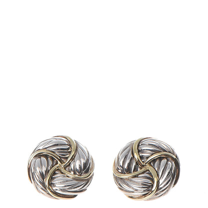 David Yurman Sterling Silver 18K Yellow Gold Infinity Love Knot Earrings 1 of 8