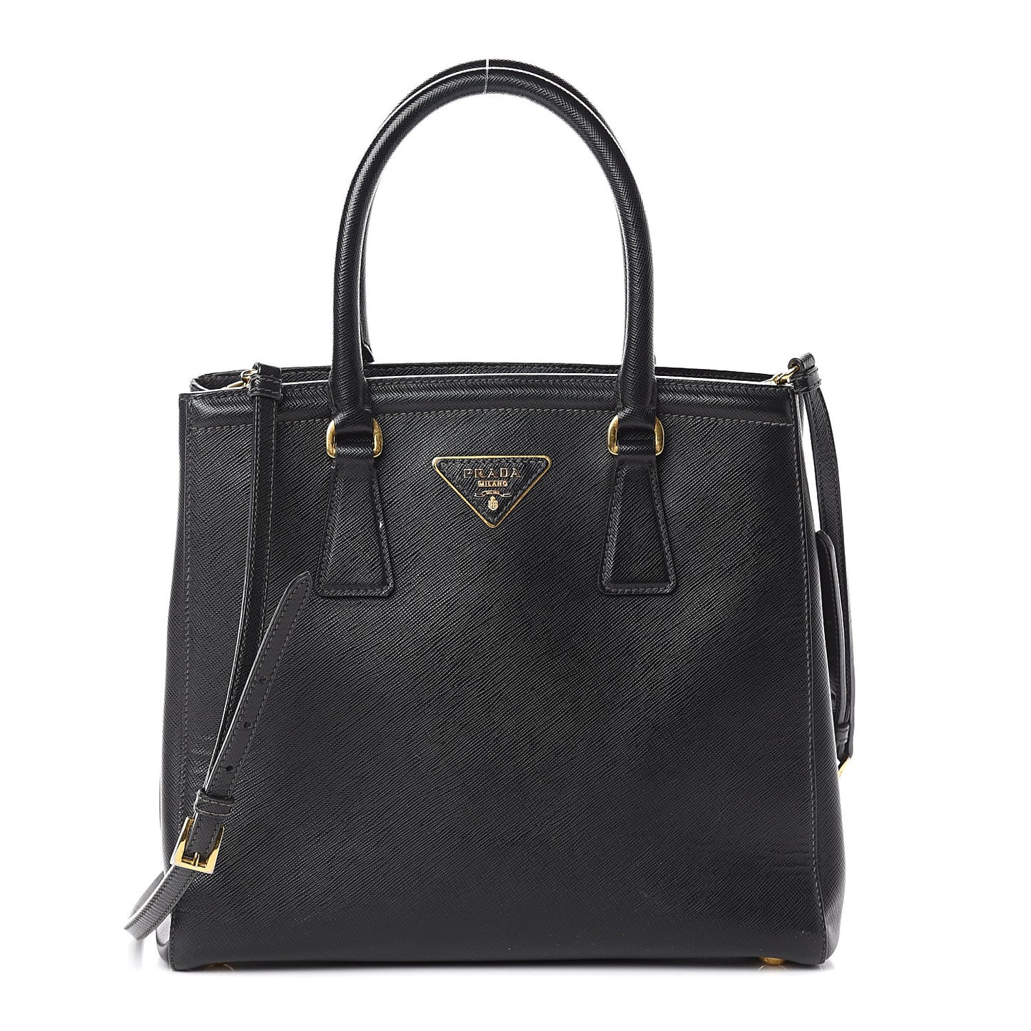 Saffiano Lux Small Parabole Tote Black