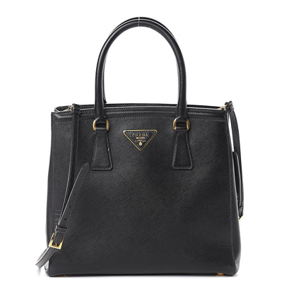 Prada Saffiano Lux Small Parabole Tote Black 1 of 8