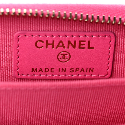 Chanel Caviar Quilted Zip Coin Purse Rose 6 of 10
