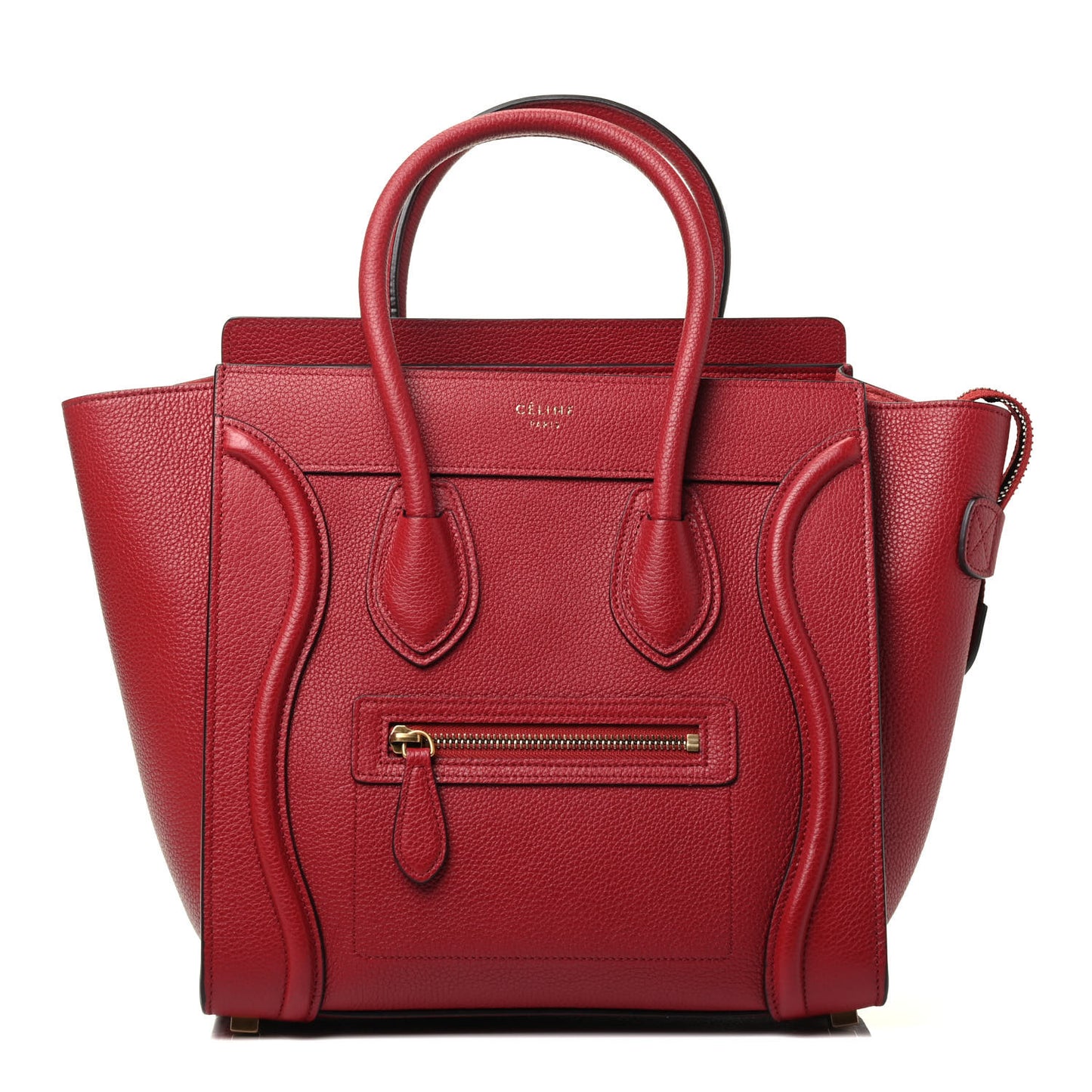 Drummed Calfskin Micro Luggage Red