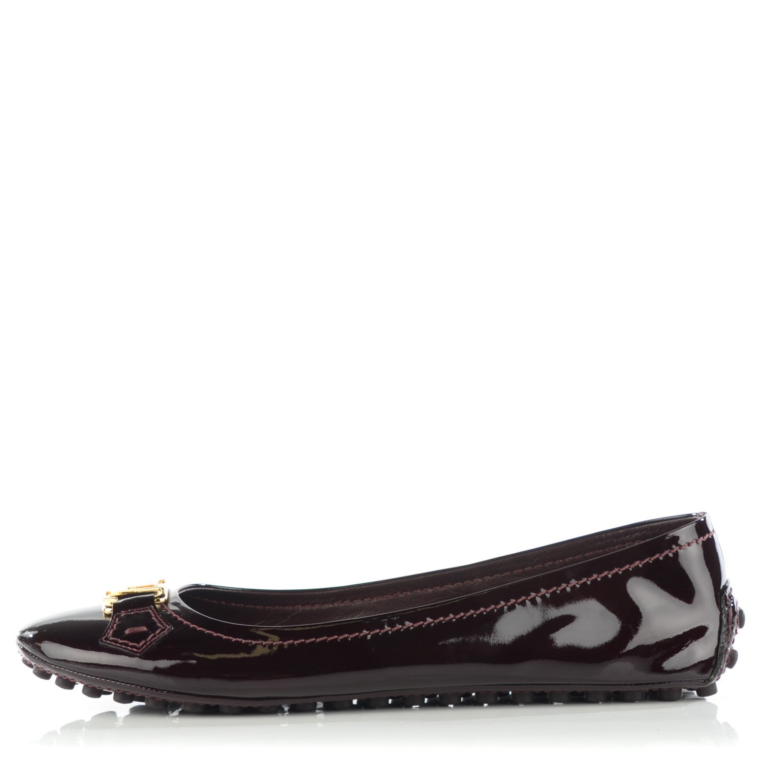 Louis Vuitton Patent Calfskin Oxford Ballerina Flats 39 Amarante 1 of 10