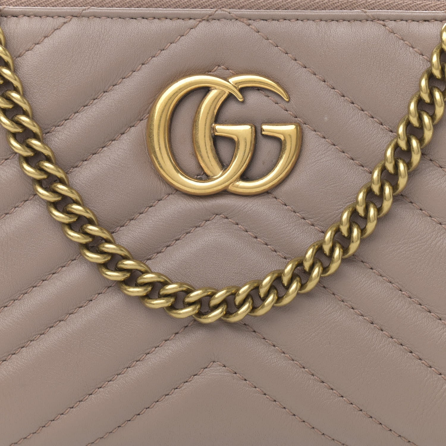 Gucci Calfskin Matelasse Mini GG Marmont Chain Bag Porcelain Rose 13 of 13
