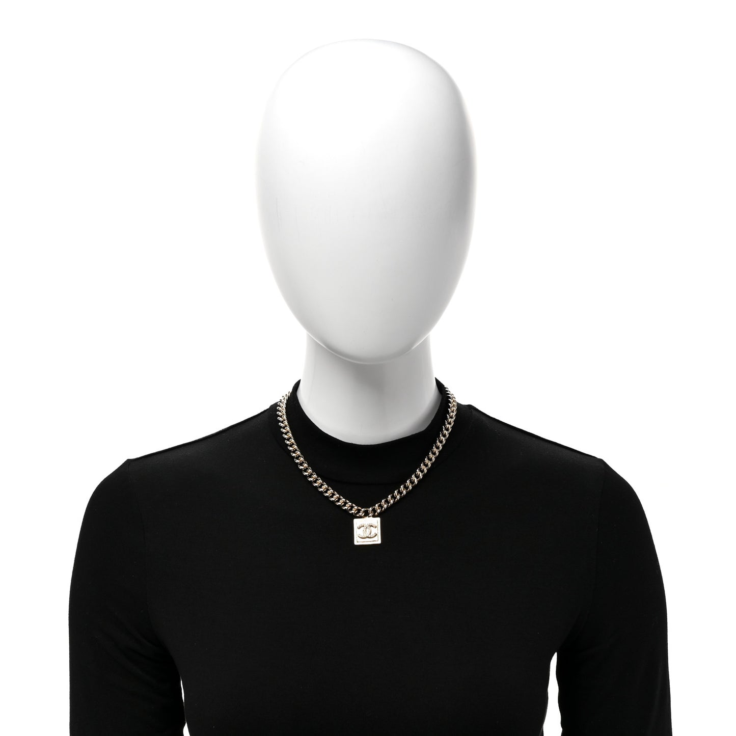 Metal Crystal CC Choker Gold