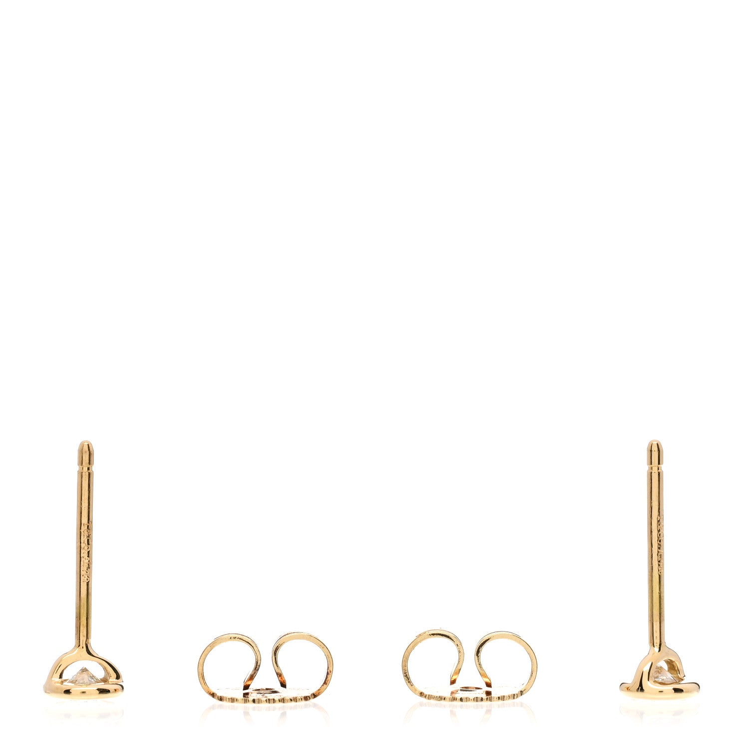 Tiffany 18K Yellow Gold Diamond .16ctw Elsa Peretti Diamonds By The Yard Earrings 3 of 4