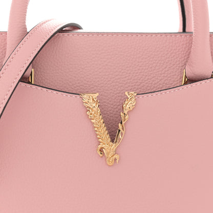 Versace Grainy Calfskin Virtus Top Handle Tote Pink 8 of 12