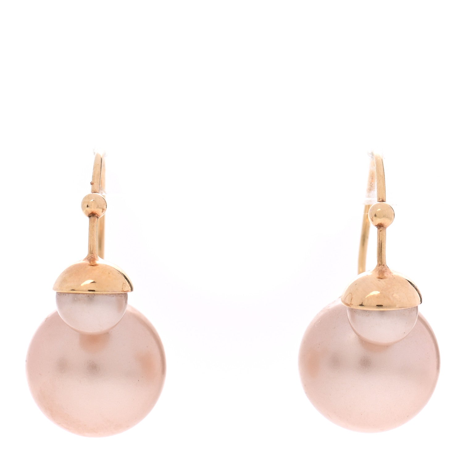 Christian Dior Pearl Tribal Drop Earrings Pink 1 of 5