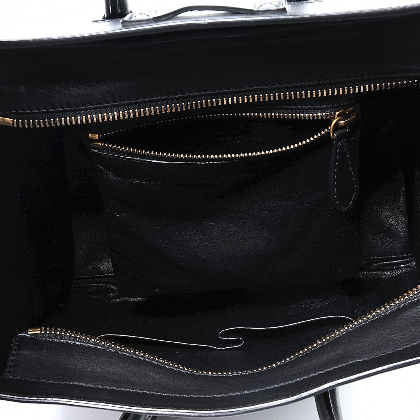 Drummed Leather Micro Luggage Bag Black
