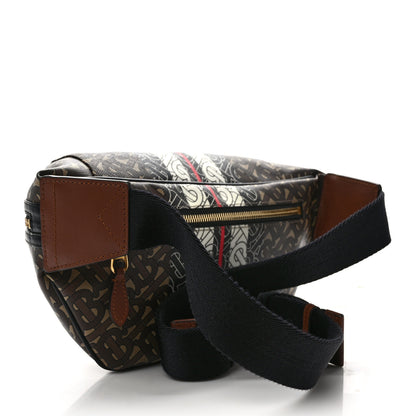Burberry E-Canvas Monogram Stripe Medium Sonny Bum Bag Bridle Brown 3 of 8