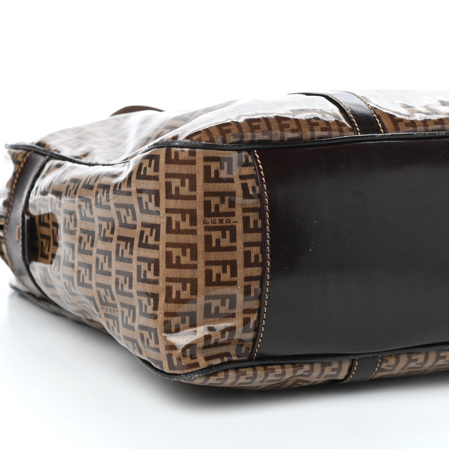 Fendi Vinyl Zucchino Tote Tobacco 8 of 9