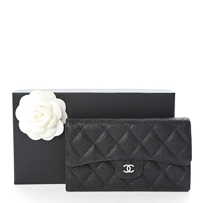 Chanel Caviar Quilted Large Flap Wallet Black 9 of 11