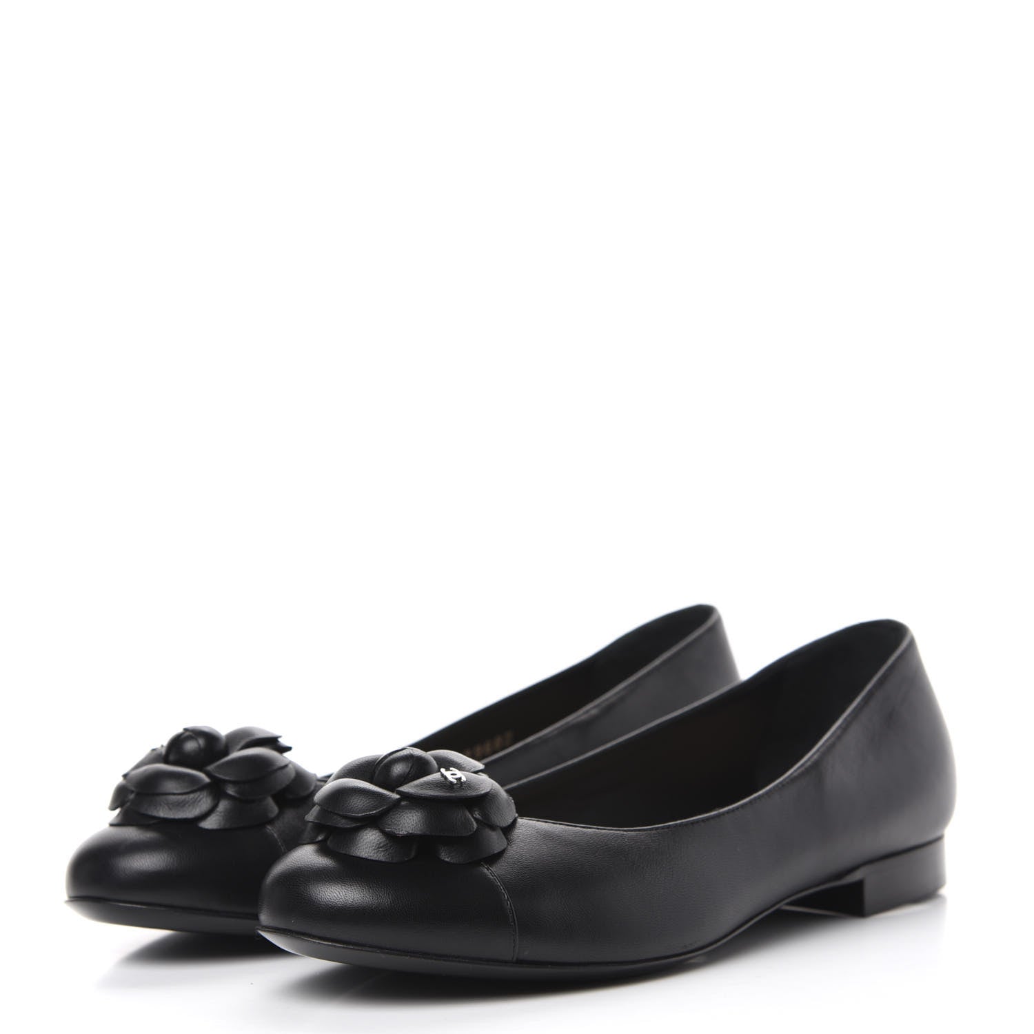Chanel Lambskin Camellia Ballerina Flats 39 Black 3 of 11