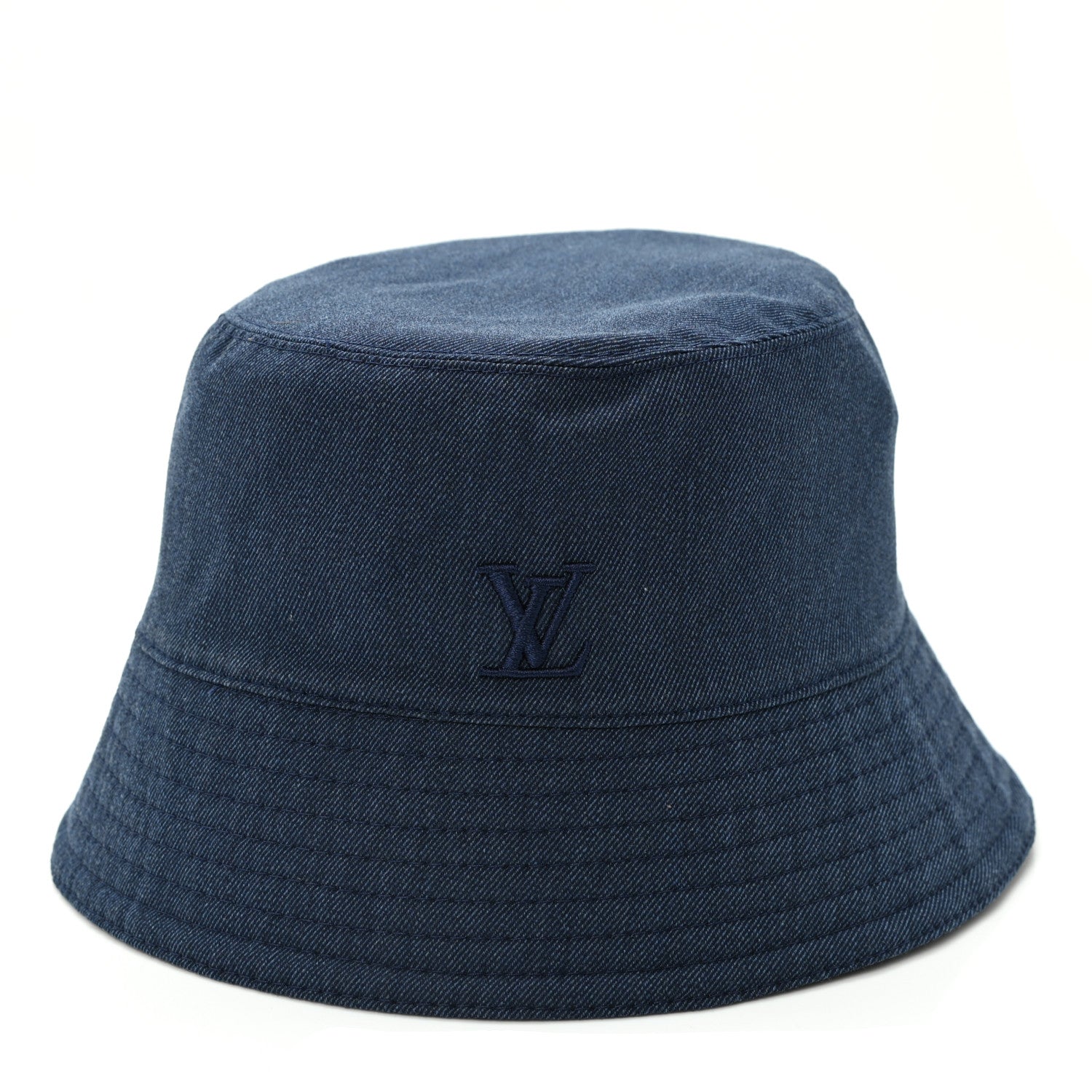 Louis Vuitton Nylon Wool Monogram Reversible MNG Rain Bucket Hat M Black Navy 1 of 16