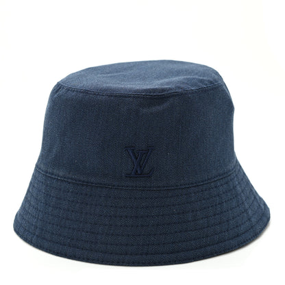 Louis Vuitton Nylon Wool Monogram Reversible MNG Rain Bucket Hat M Black Navy 1 of 16