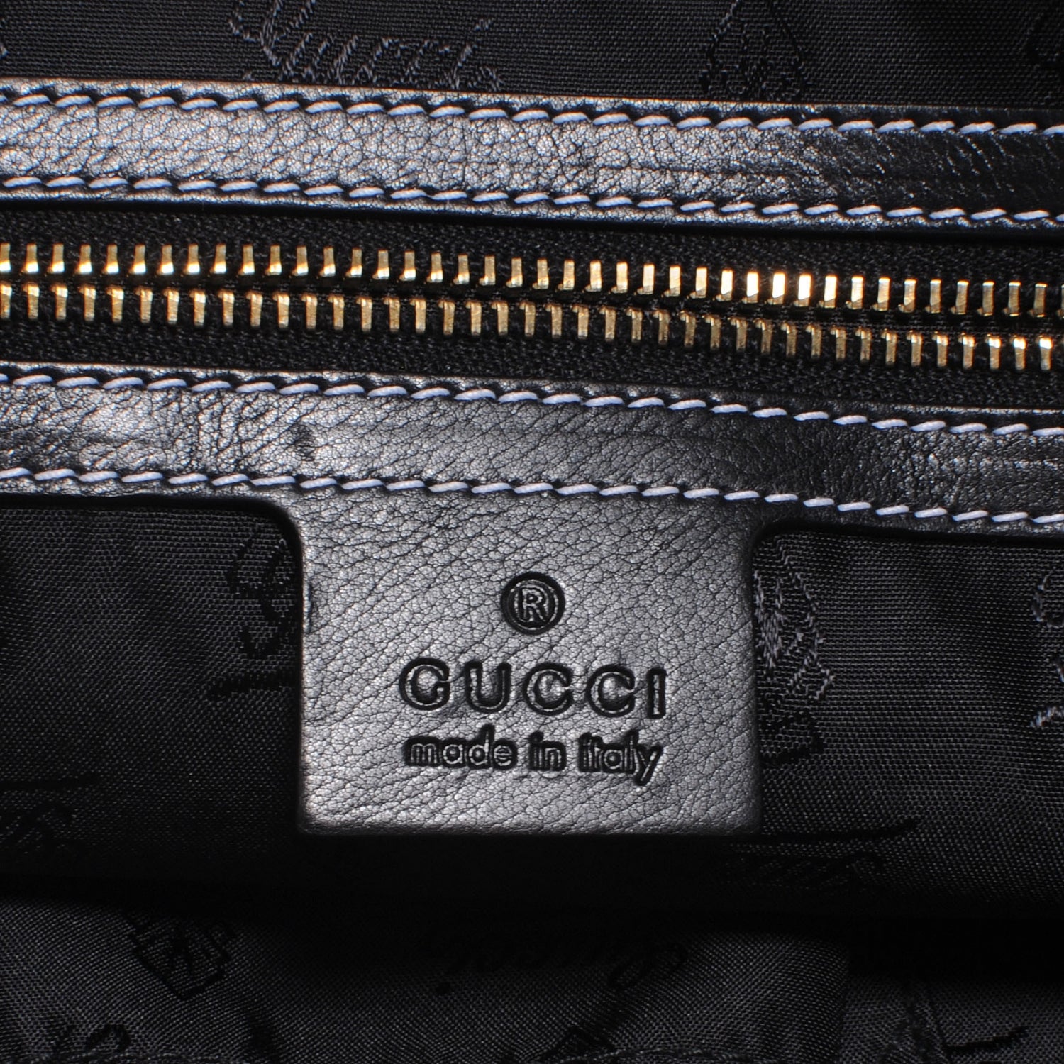 Gucci Leather Hysteria Satchel Black Yellow 6 of 8