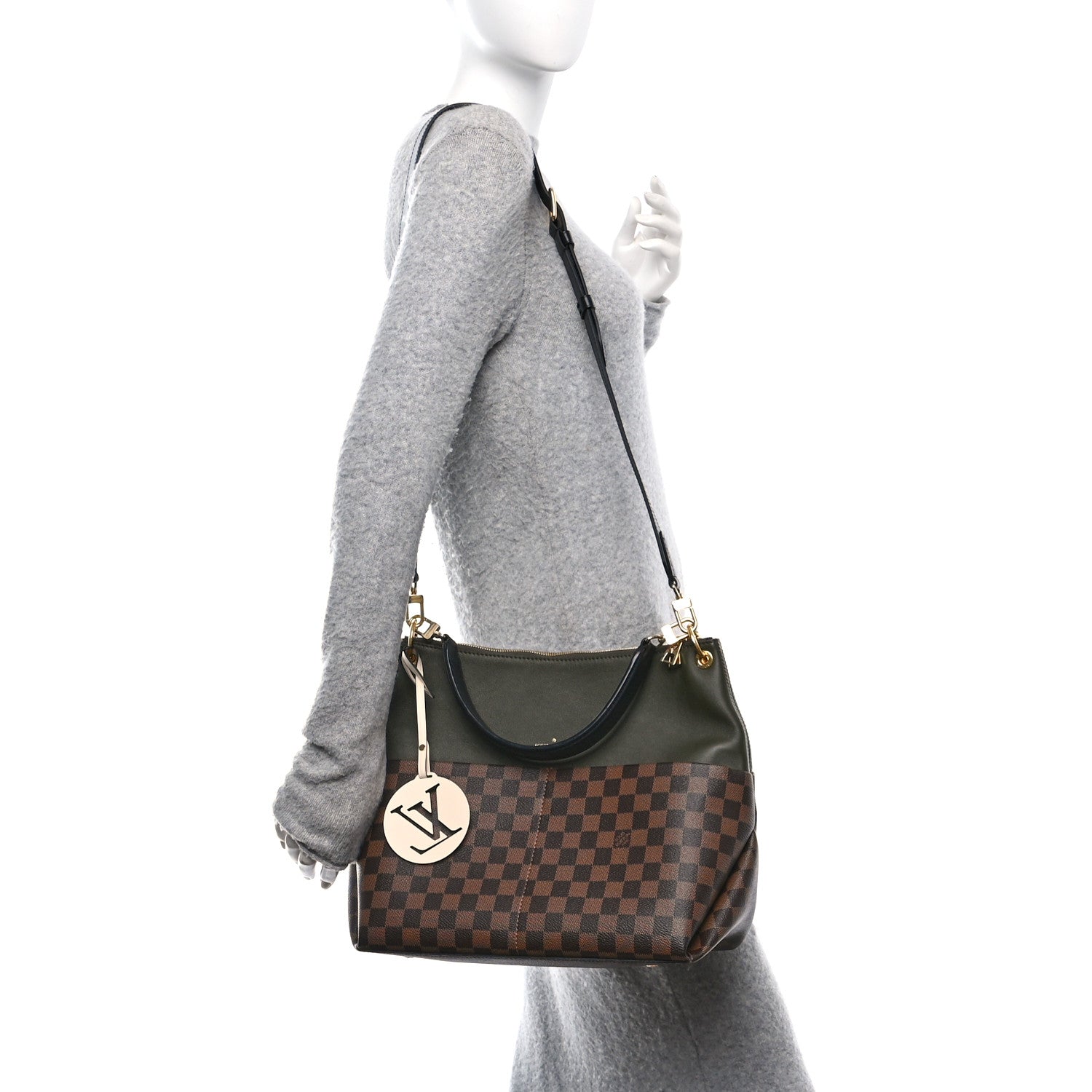 Louis Vuitton Damier Ebene Calfskin Maida Khaki 3 of 9