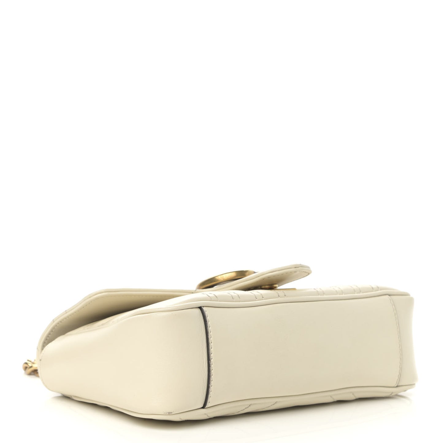 Calfskin Matelasse Mini GG Marmont Shoulder Bag White