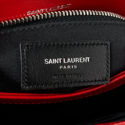 Saint Laurent Calfskin Y Quilted Monogram Toy Loulou Crossbody Bag Rouge Eros 7 of 12