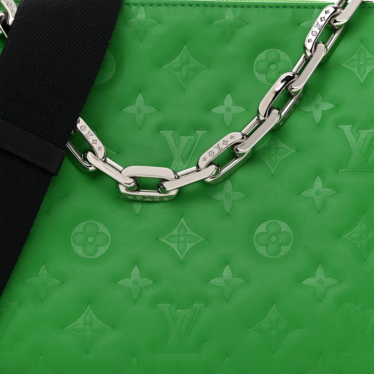 Louis Vuitton Lambskin Embossed Monogram Coussin PM LV Motion Green 10 of 12