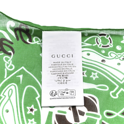 Gucci Cotton Bandana Square Scarf New Sailor Green 4 of 4