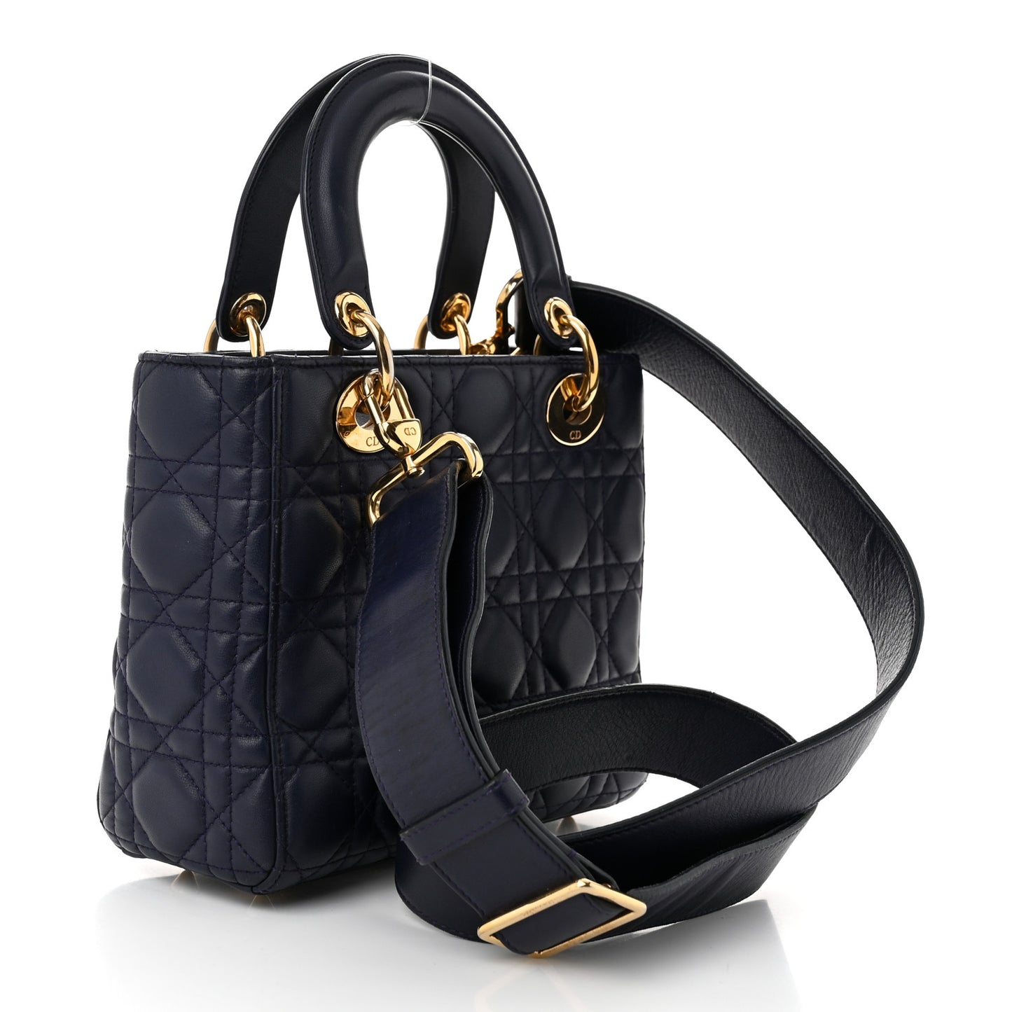 Lambskin Cannage Small Lady Dior Blue