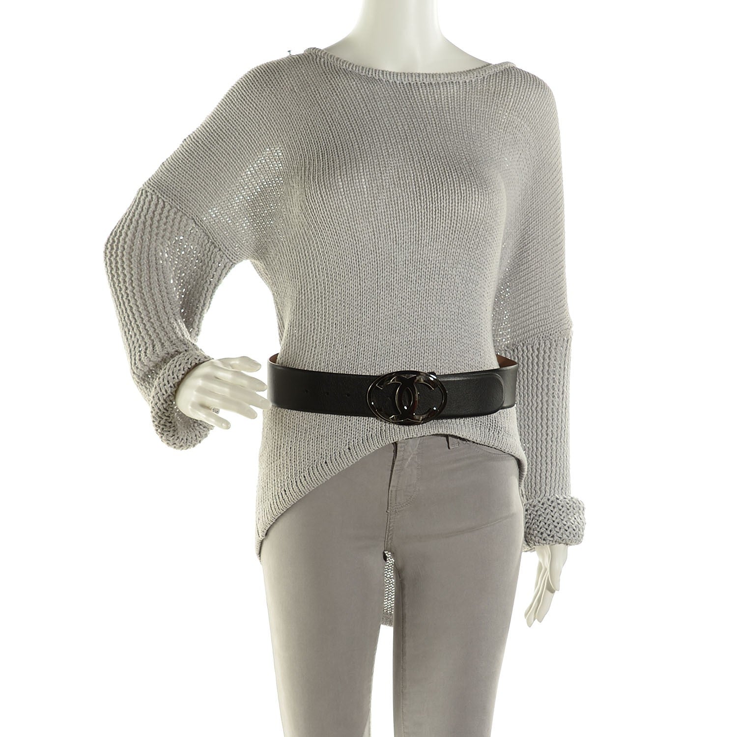 Chanel Calfskin CC Logo Belt 80 32 Black 2 of 6