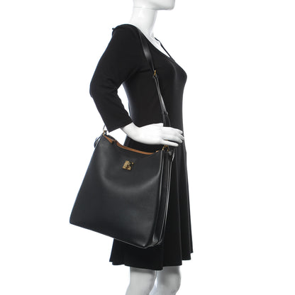 MCM Grained Calfskin Large Milla Hobo Black 3 of 11
