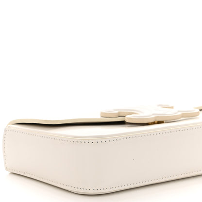 Celine Shiny Calfskin Cuir Triomphe Chain Shoulder Bag White 9 of 11