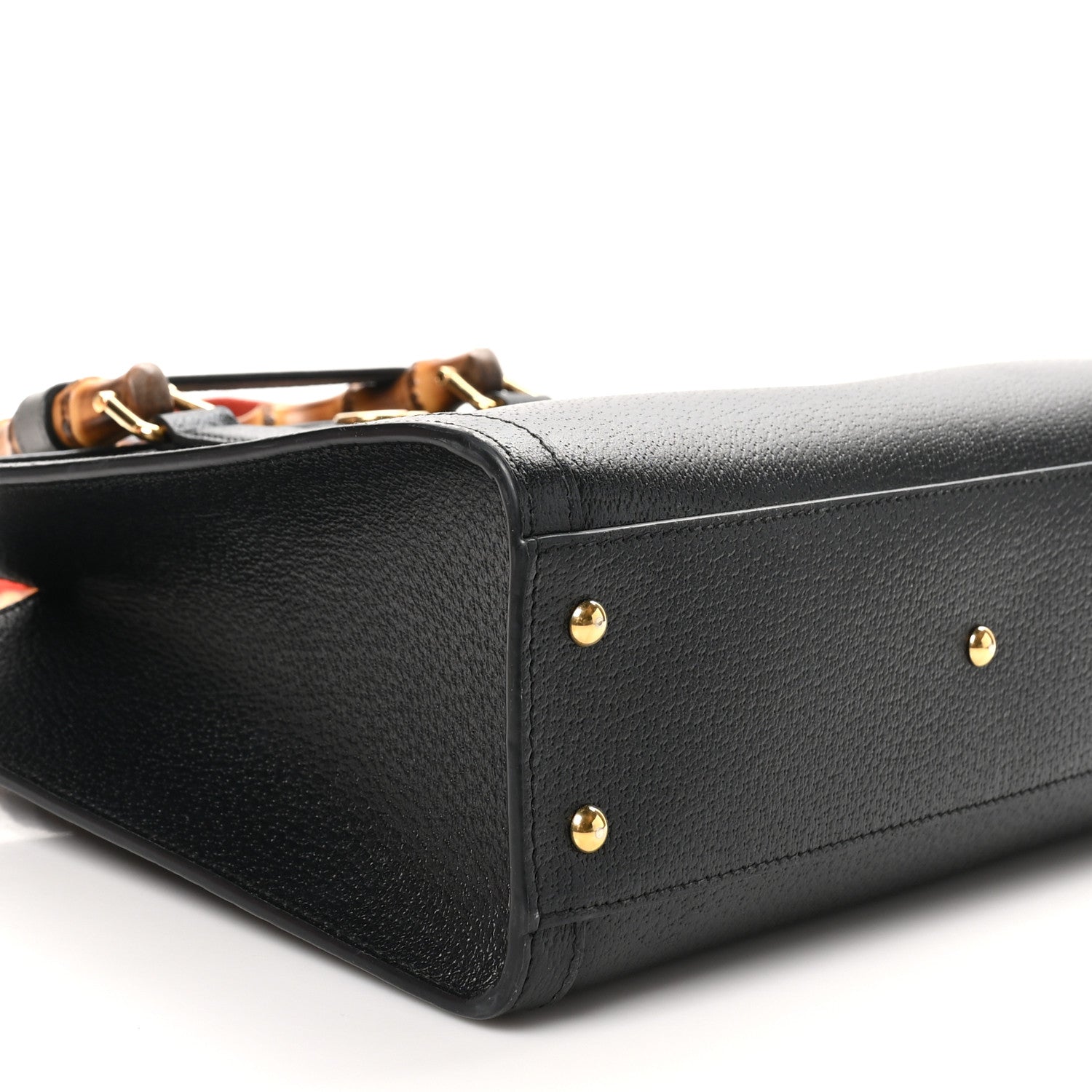 Gucci Textured Dollar Calfskin Web Small Diana Tote Bag Black Dusty Grey 9 of 11