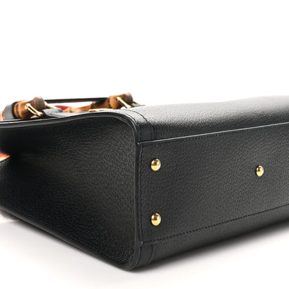 Gucci Textured Dollar Calfskin Web Small Diana Tote Bag Black Dusty Grey 9 of 11