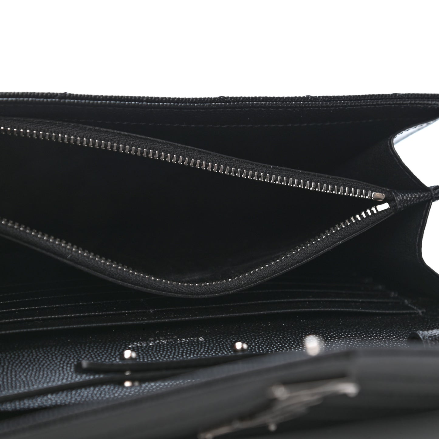 Grain De Poudre Matelasse Chevron Monogram Chain Wallet Black