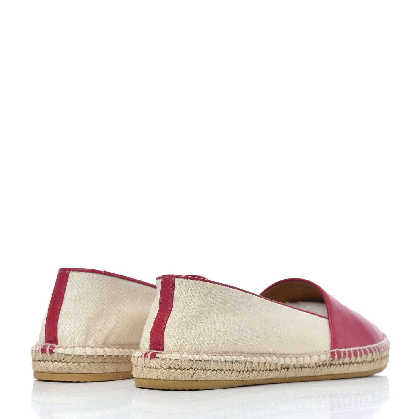Calfskin Canvas Espadrilles 37.5 Greggio Petunia