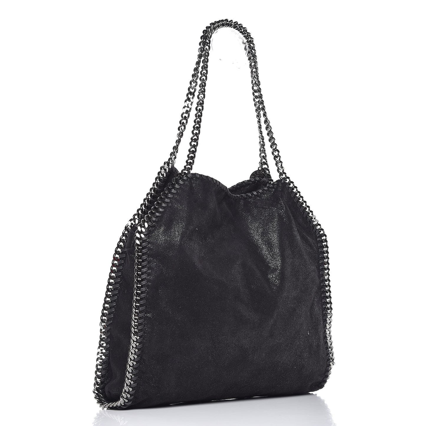 Shaggy Deer Small Falabella Fold Over Tote Black