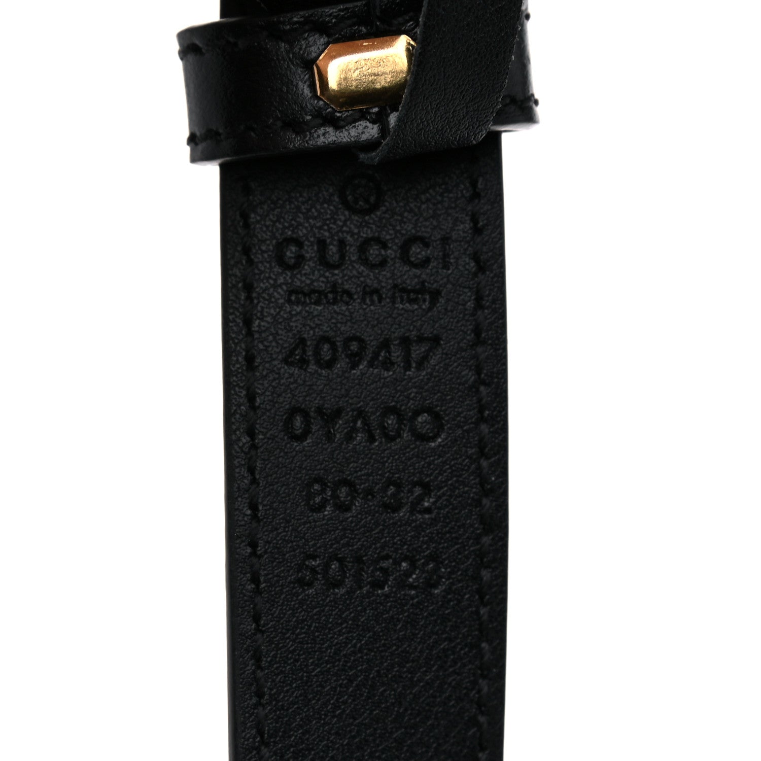 Gucci Plutone Calfskin Double G 20mm Belt 80 32 Black 3 of 4