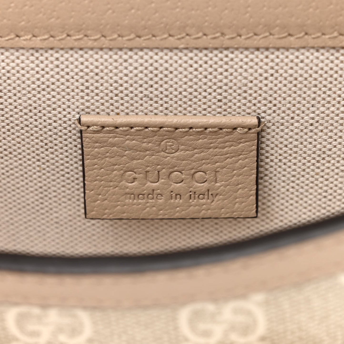 GG Supreme Monogram Textured Dollar Calfskin Mini Horsebit 1955 Shoulder Bag Beige Mystic White Oatmeal