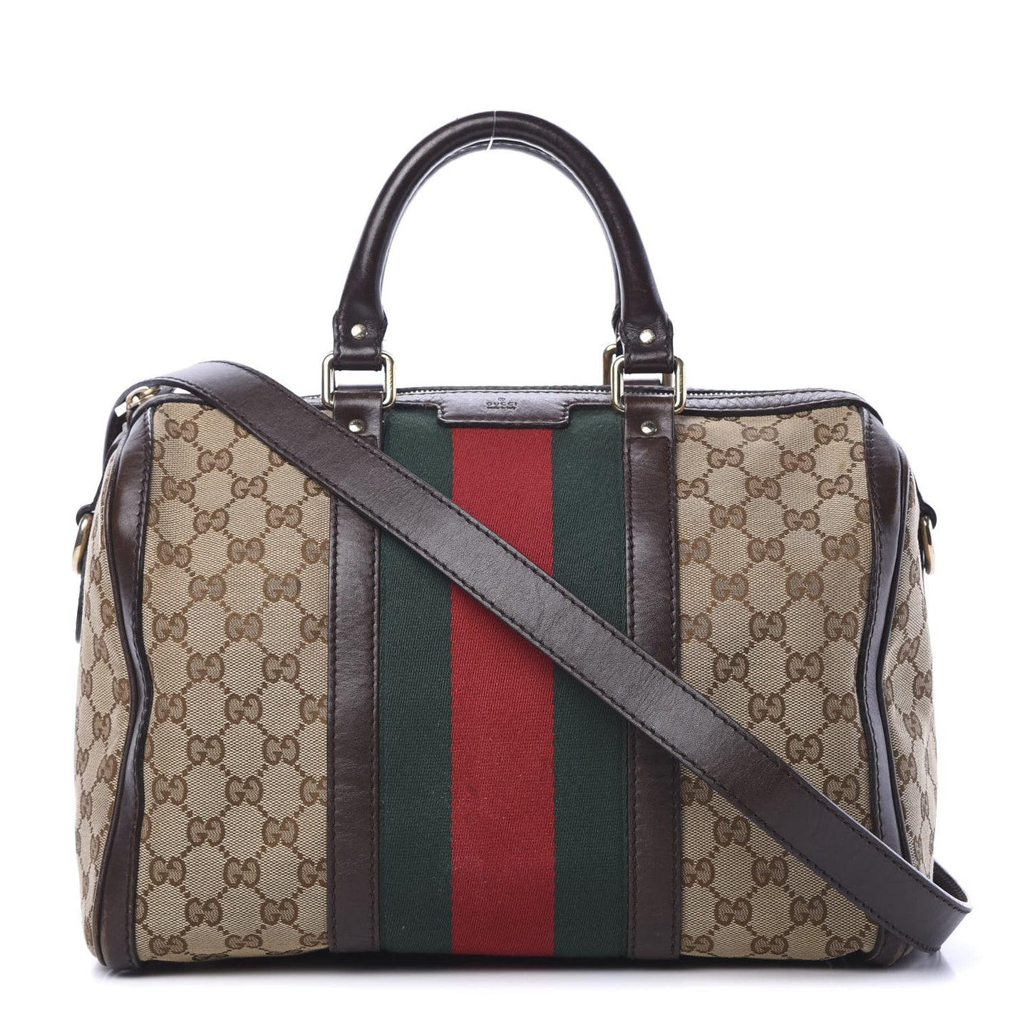 Monogram Vintage Web Medium Boston Dark Brown