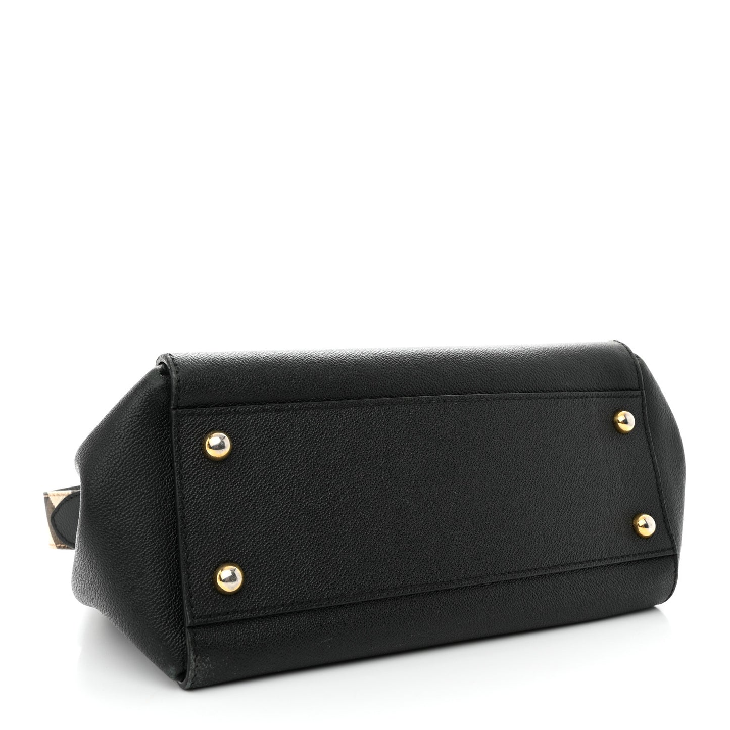 Soft Grain Calfskin Medium Buckle Tote Black